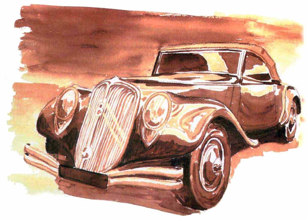 Aquarelle Citroën Traction 22 CV