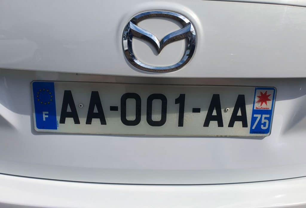 Plaque immatriculation AA-001-AA