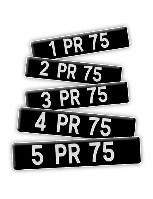 Plaques d'immatriculation PR 75