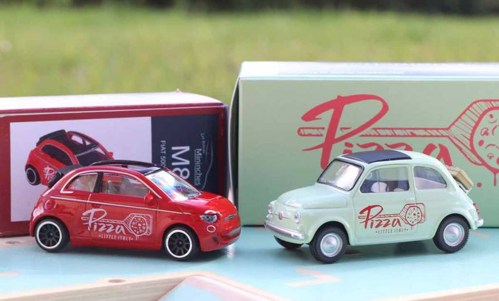 1/64 & 1/43 : Deux Fiat 500 « Pizza » chez Les Petites Mininches
