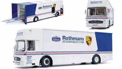 1/18 Mercedes O317 Renntransporter Rothmans Porsche
