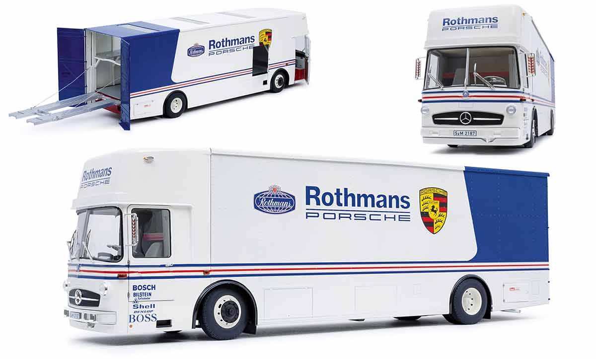 1/18 Mercedes O317 Renntransporter Rothmans Porsche