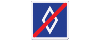 Signalisation fin de voie réservée