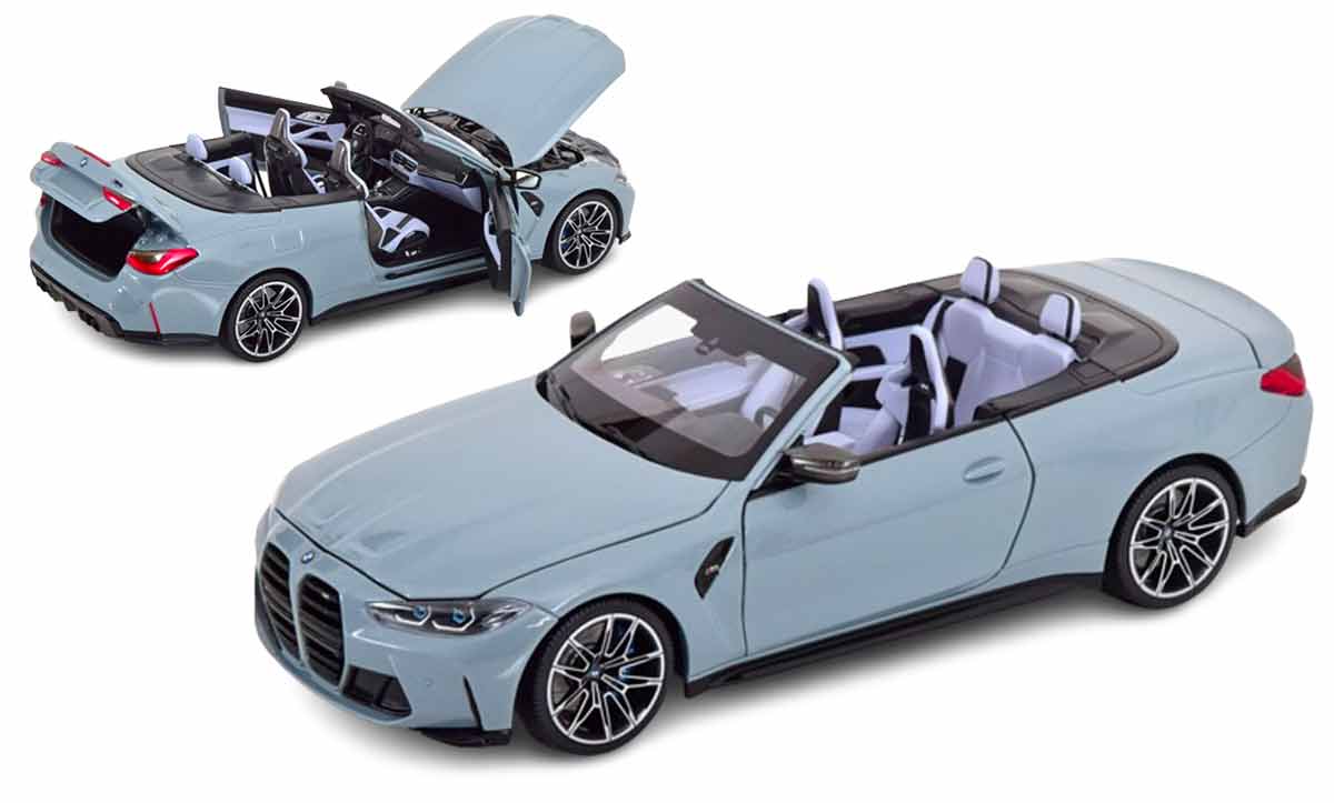110021032 BMW M4 cabriolet gris métallisé Minichamps 1/18