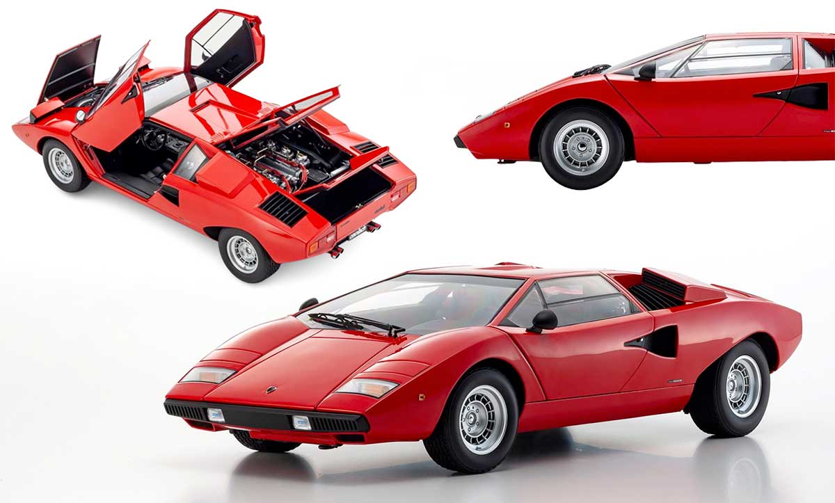 Lamborghini Countach LP400 rouge à l'échelle 1/12 de Kyosho