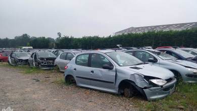 Peugeot 206 dans une casse automobile