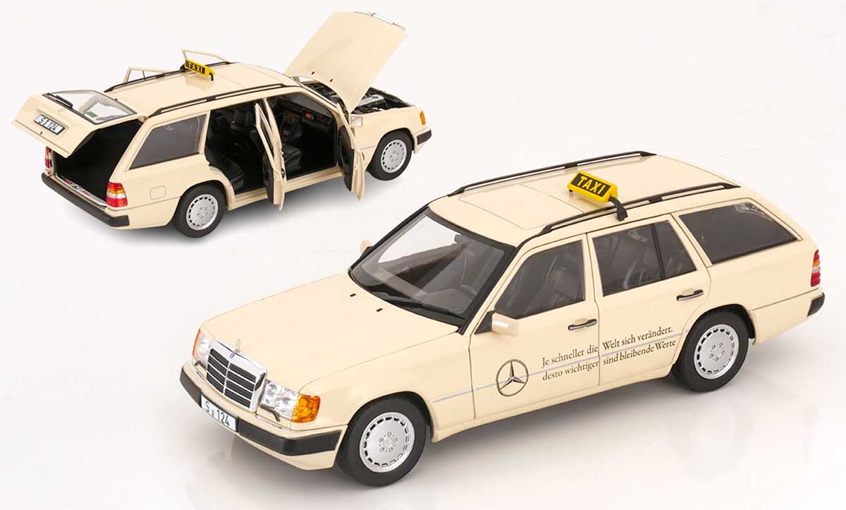 Mercedes 300 D break en livrée taxi allemand miniature à l'échelle 1/18 de Norev