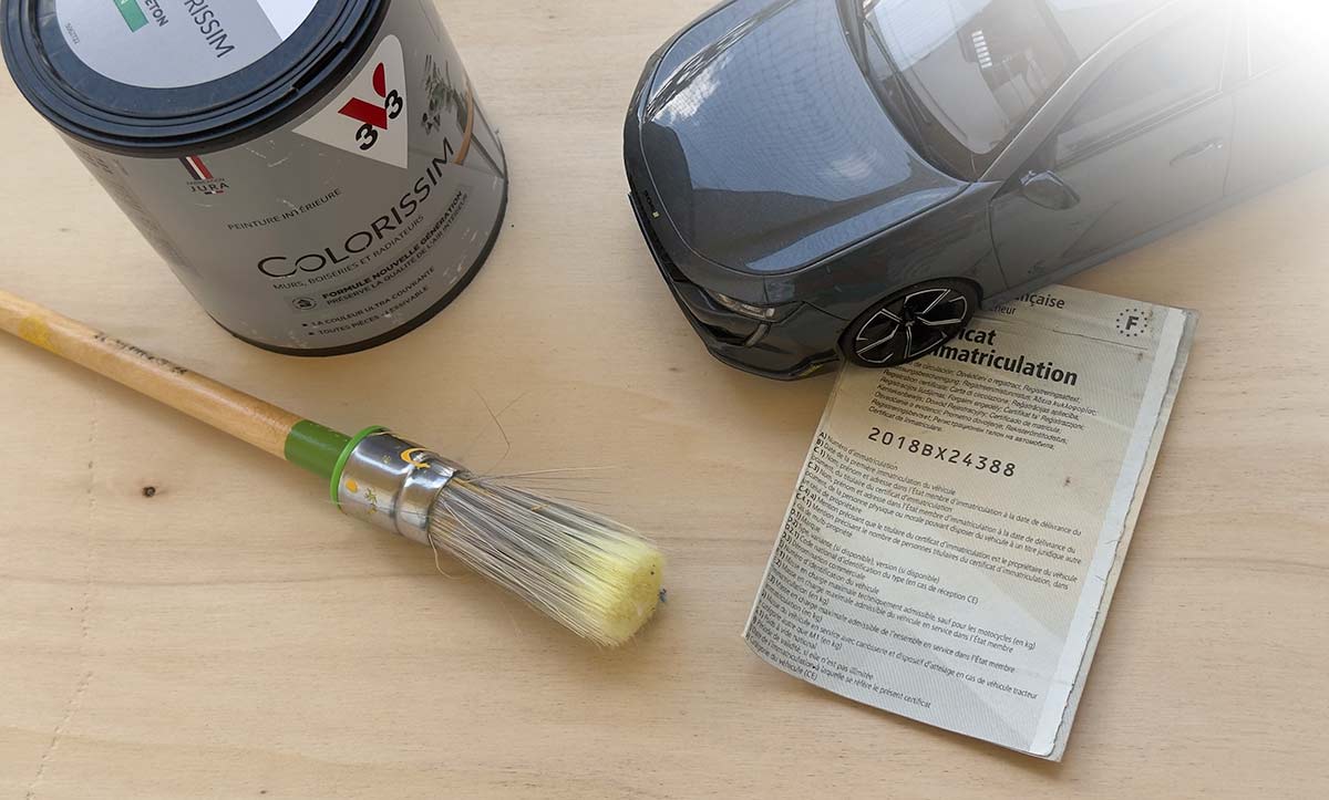 Carte grise de couleur grise