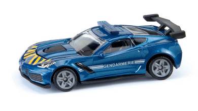 Chevrolet Corvette C7 ZR1 en livrée Gendarmerie réalisée par Siku à l'échelle 1/64