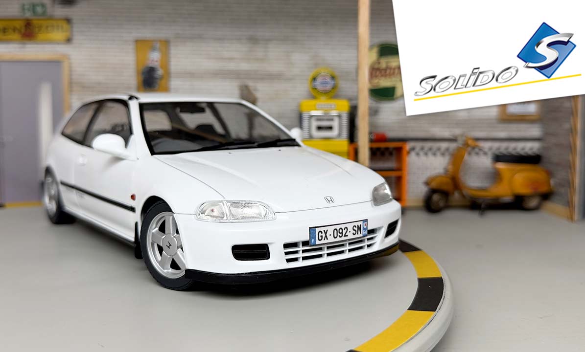 Honda Civic EG6 miniature à l'échelle 1/18, de couleur blanche