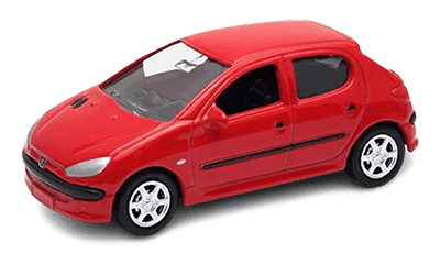 Peugeot 206 à l'échelle 1/64