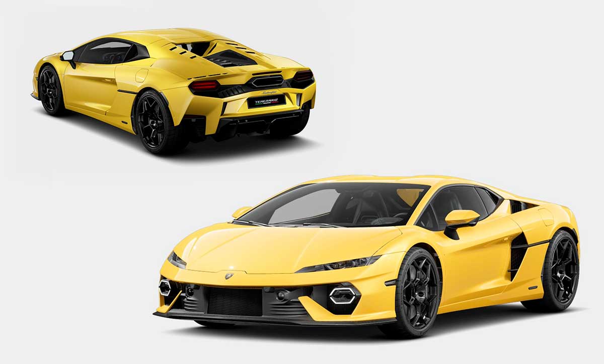 Lamborghini Temerario jaune à l'échelle 1/18