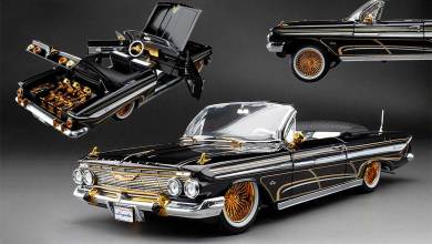 Chevrolet Impala convertible de 1961 en version Lowrider de couleur noire