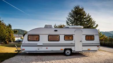 Caravane sur un parking