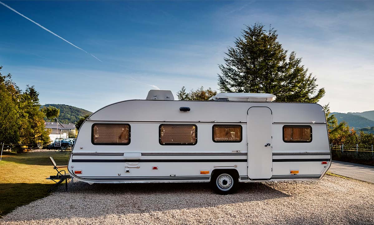 Caravane sur un parking