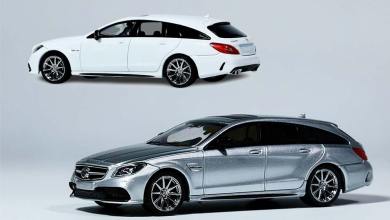 Mercedes CLS 63 AMG grise et blanche du fabricant King Model à l'échelle 1/64