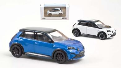 Alpine A290 de Norev à l'échelle 1/64, disponible en blanc et en bleu