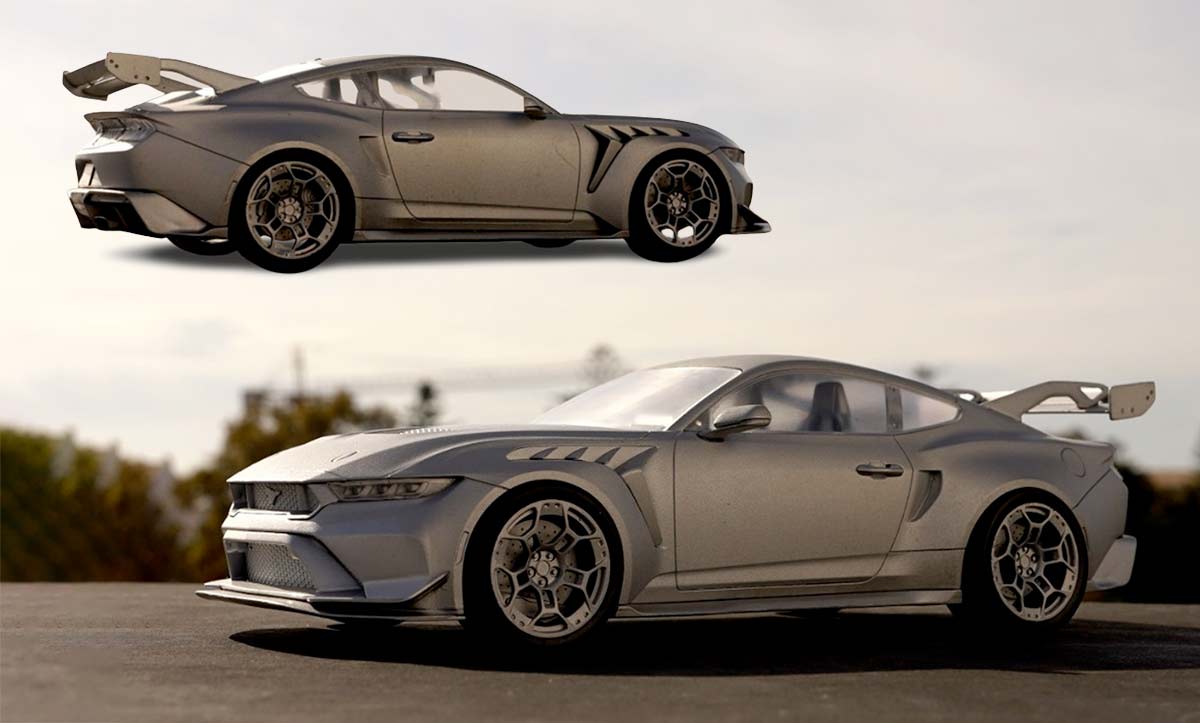 Ford Mustang GTD à l'échelle 1/18 en préparation chez IXO Models