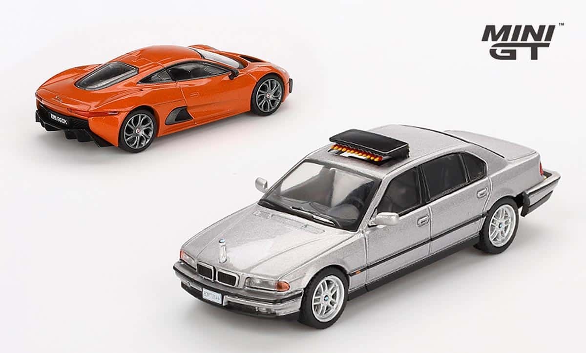 Mini GT BMW Série 7 et Jaguar C-X75 de James Bond au 1/64