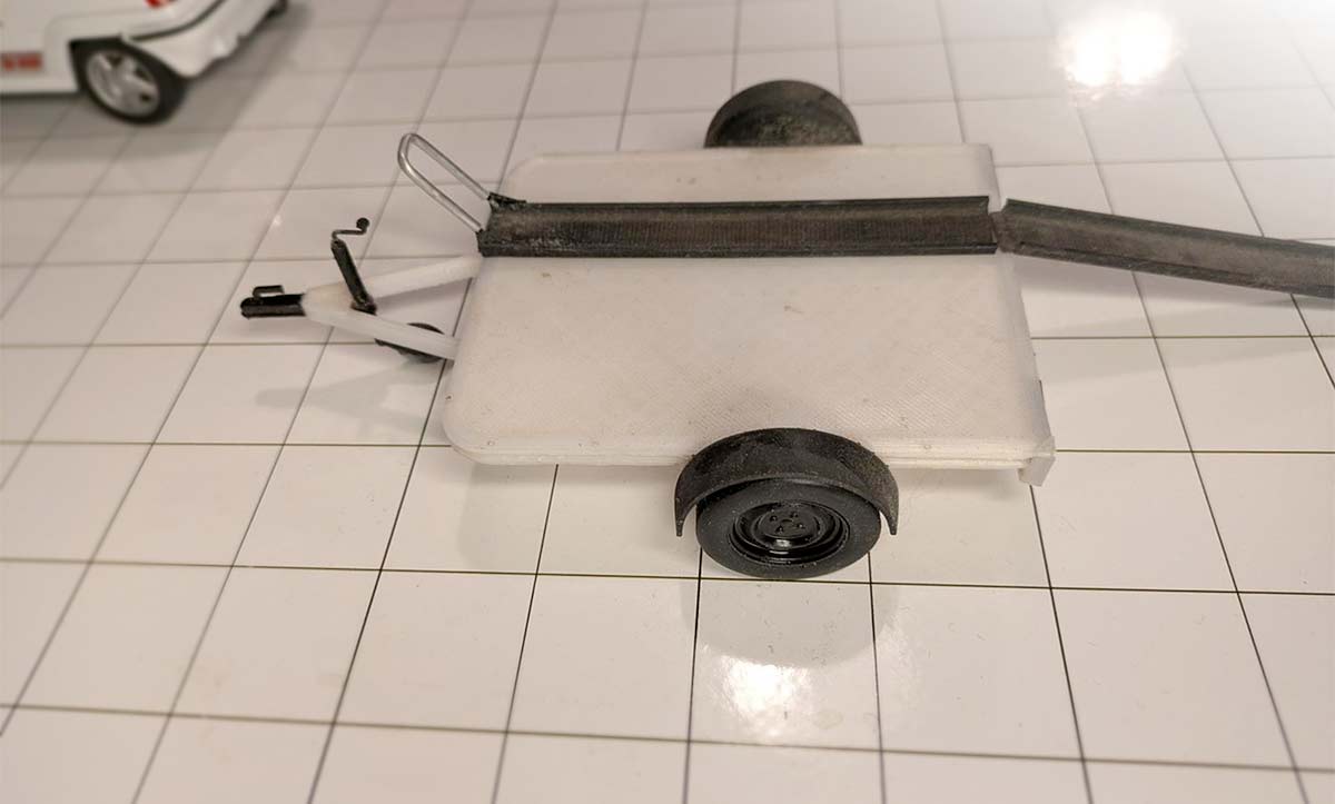 Steel Young remorque porte moto à l'échelle 1/18