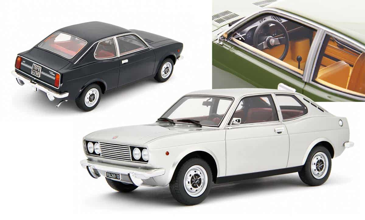 Fiat 128 Coupé 1300 SL de Laudoracing à l'échelle 1/18, en plusieurs couleurs