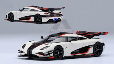 Koenigsegg One:1 miniature de couleur blanche à l'échelle 1/64