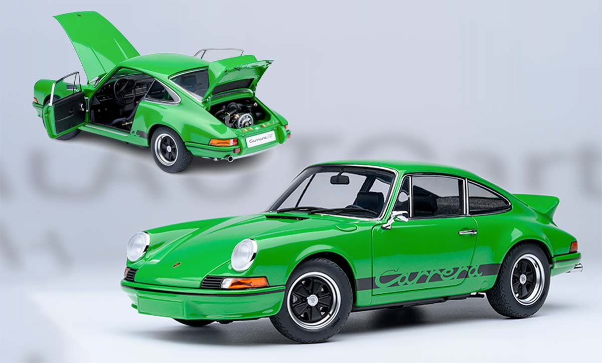 Porsche 911 Carrera RS 2.7 verte du fabricant AUTOart à l'échelle 1/18