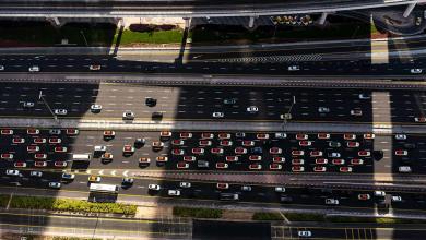 Circulation automobile à Dubai vue en hauteur