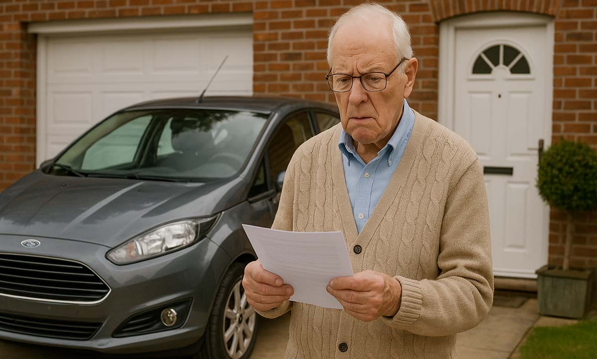 Homme qui regarde son contrat d'assurance auto