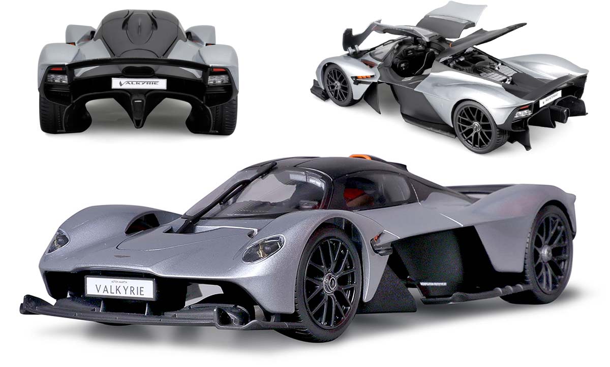 Aston Martin Valkyrie grise de Maisto à l'échelle 1/18