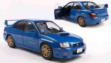 Subaru Impreza WRX de 2003 réalisée par Solido à l'échelle 1/18