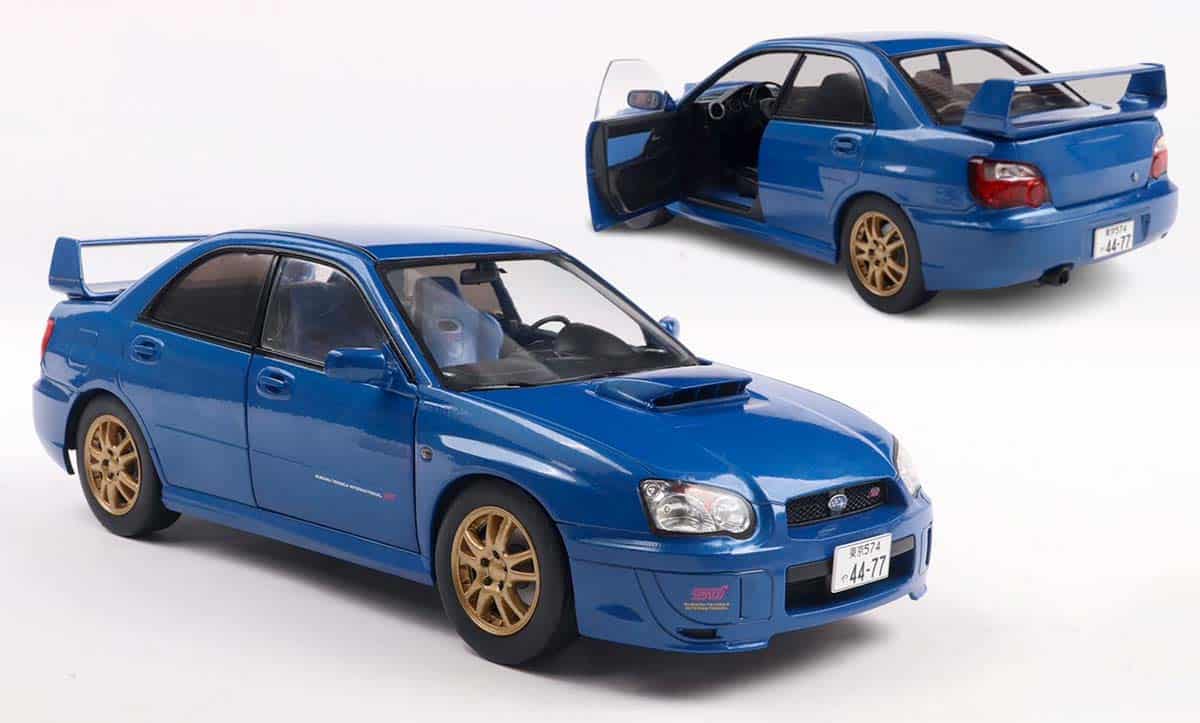Subaru Impreza WRX de 2003 réalisée par Solido à l'échelle 1/18