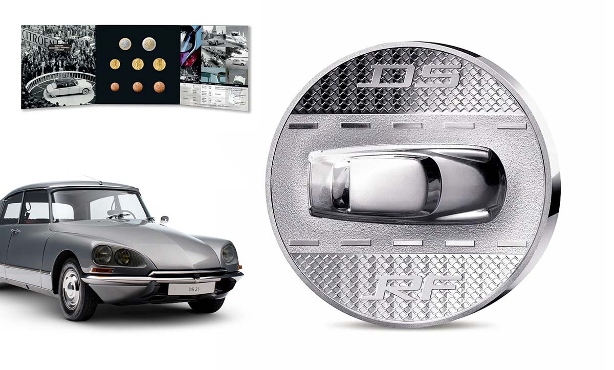 Pièces de monnaie à l'effigie de la Citroën DS 21