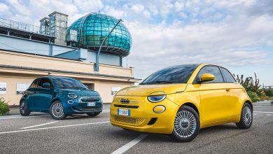 Fiat 500 Hybrid Torino jaune et bleu