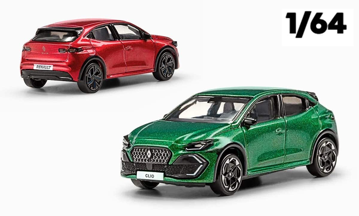 Renault Clio 6 à l'échelle 1/64 de Norev disponible en deux couleurs