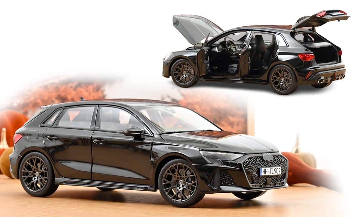 Audi RS 3 noir Mythe de Norev à l'échelle 1/18