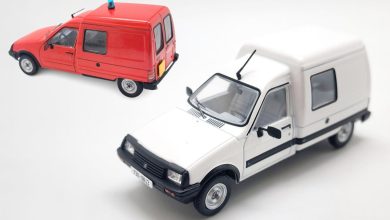 Citroën C15 à l'échelle 1/43 en blanc et en rouge