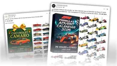 Faux calendriers de l'avent avec des voitures miniatures