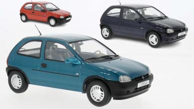 Opel Corsa B à l'échelle 1/18, disponible en 3 coloris