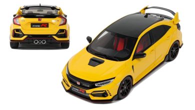 Honda Civic type R (FK8) jaune à l'échelle 1/18 du fabricant OttOmobile