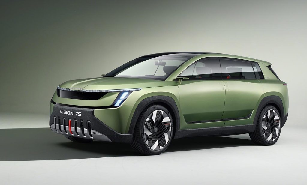 Face avant du concept-car Skoda Vision 7S