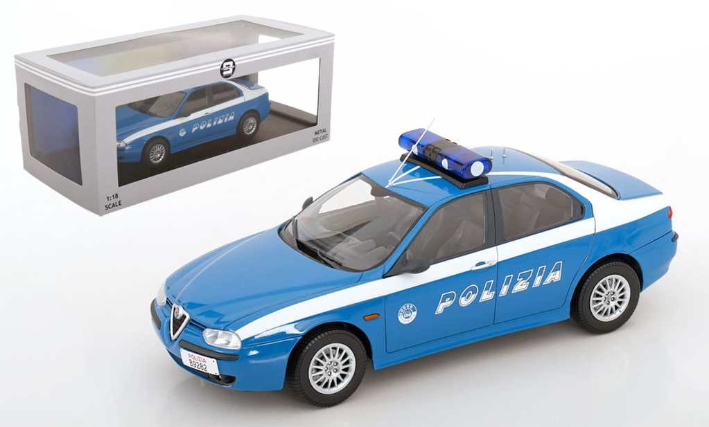 L&rsquo;Alfa Romeo 156 Polizia 1/18 de Triple 9 est remisée