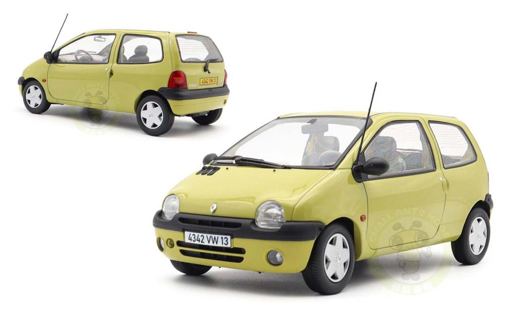 Premier visuel de la Twingo 1 phase 2 jaune Anis de Norev au 1/18