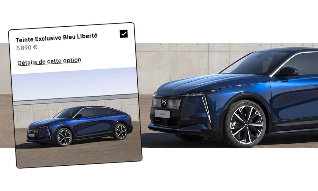 DS Numéro 8 avec la couleur de carrosserie optionnelle bleu Liberté