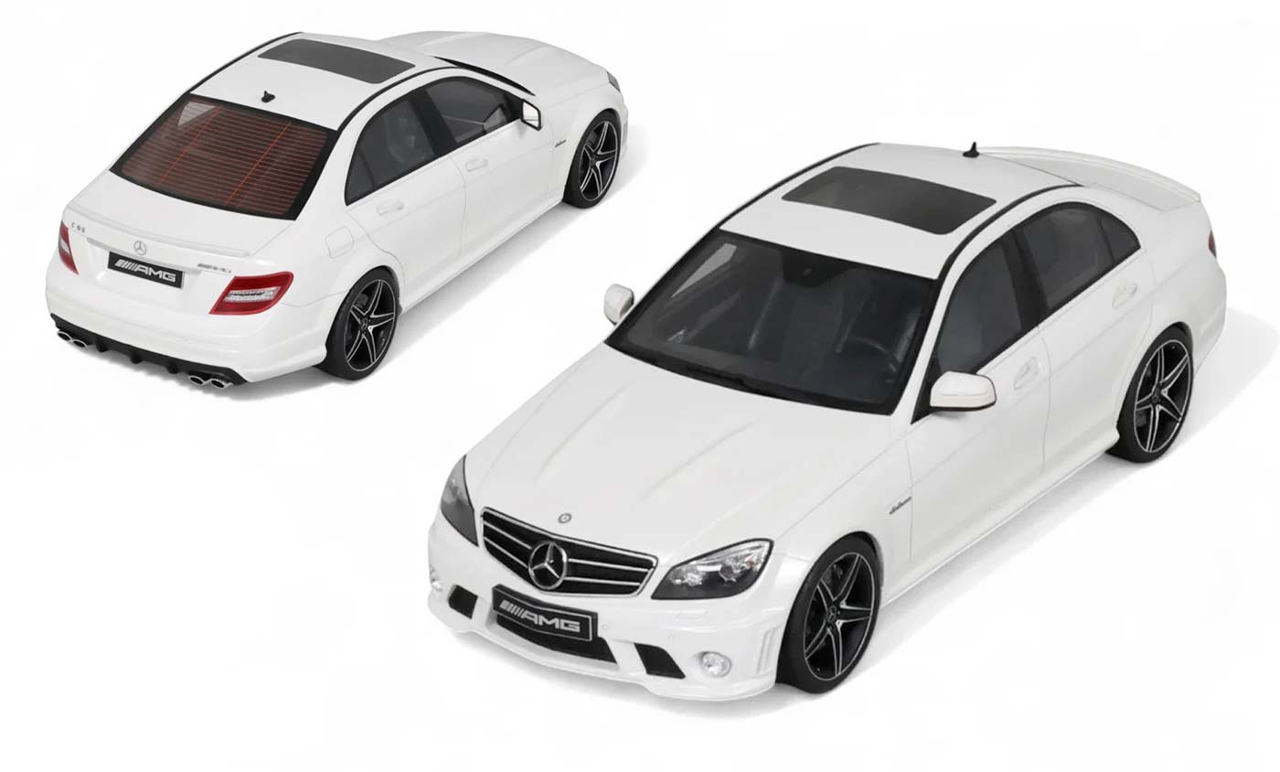 Mercedes C 63 AMG de GT Spirit blanche à l'échelle 1/18