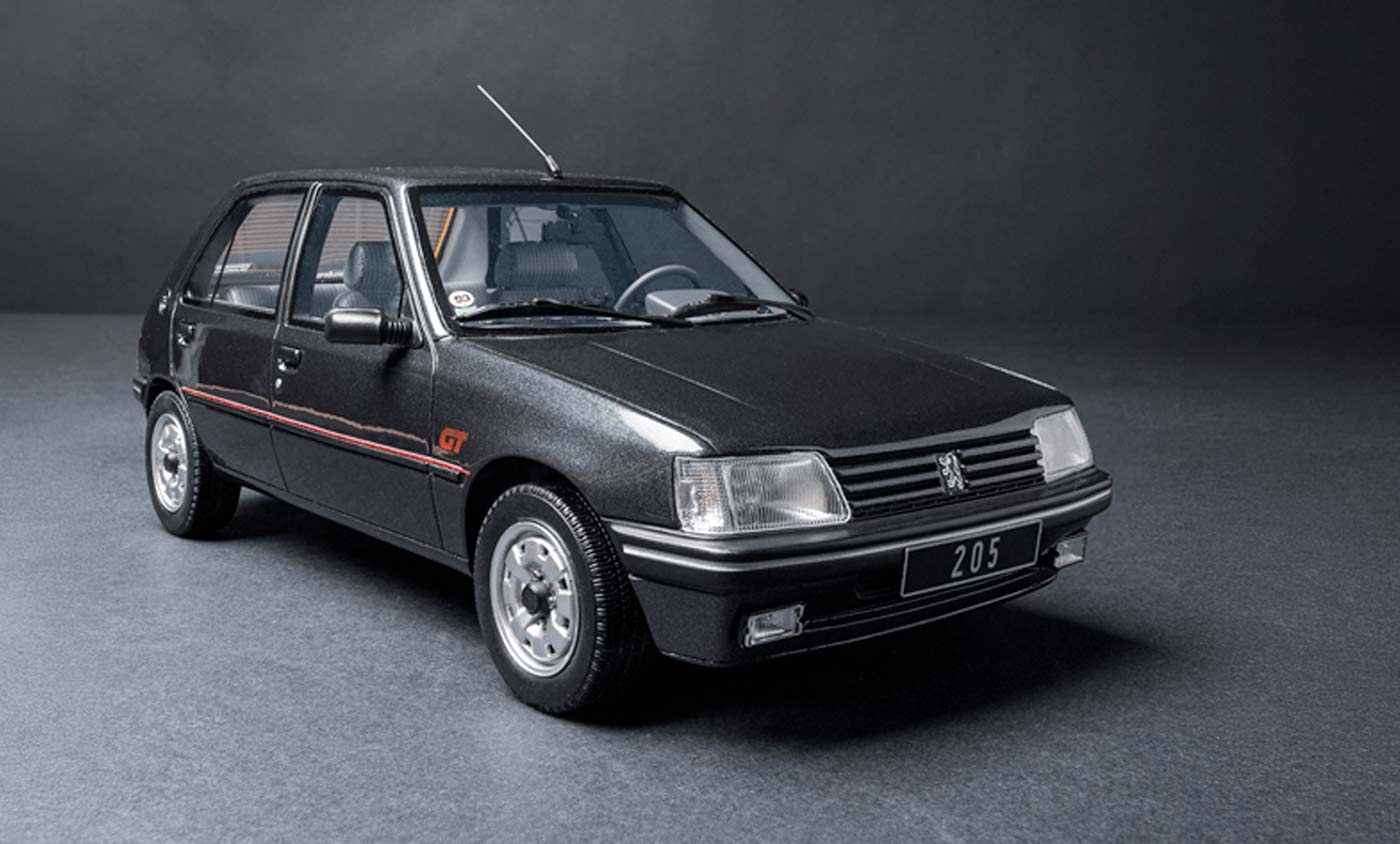 Peugeot 205 GT d'OttOmobile à l'échelle 1/18 de couleur Gris Graphite