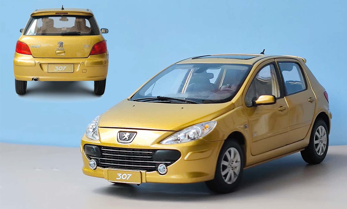Peugeot 307 berline de Paudi à l'échelle 1/18