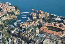 Vue aérienne de la ville de Monaco pendant le Grand Prix de Formule 1