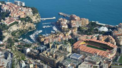 Vue aérienne de la ville de Monaco pendant le Grand Prix de Formule 1