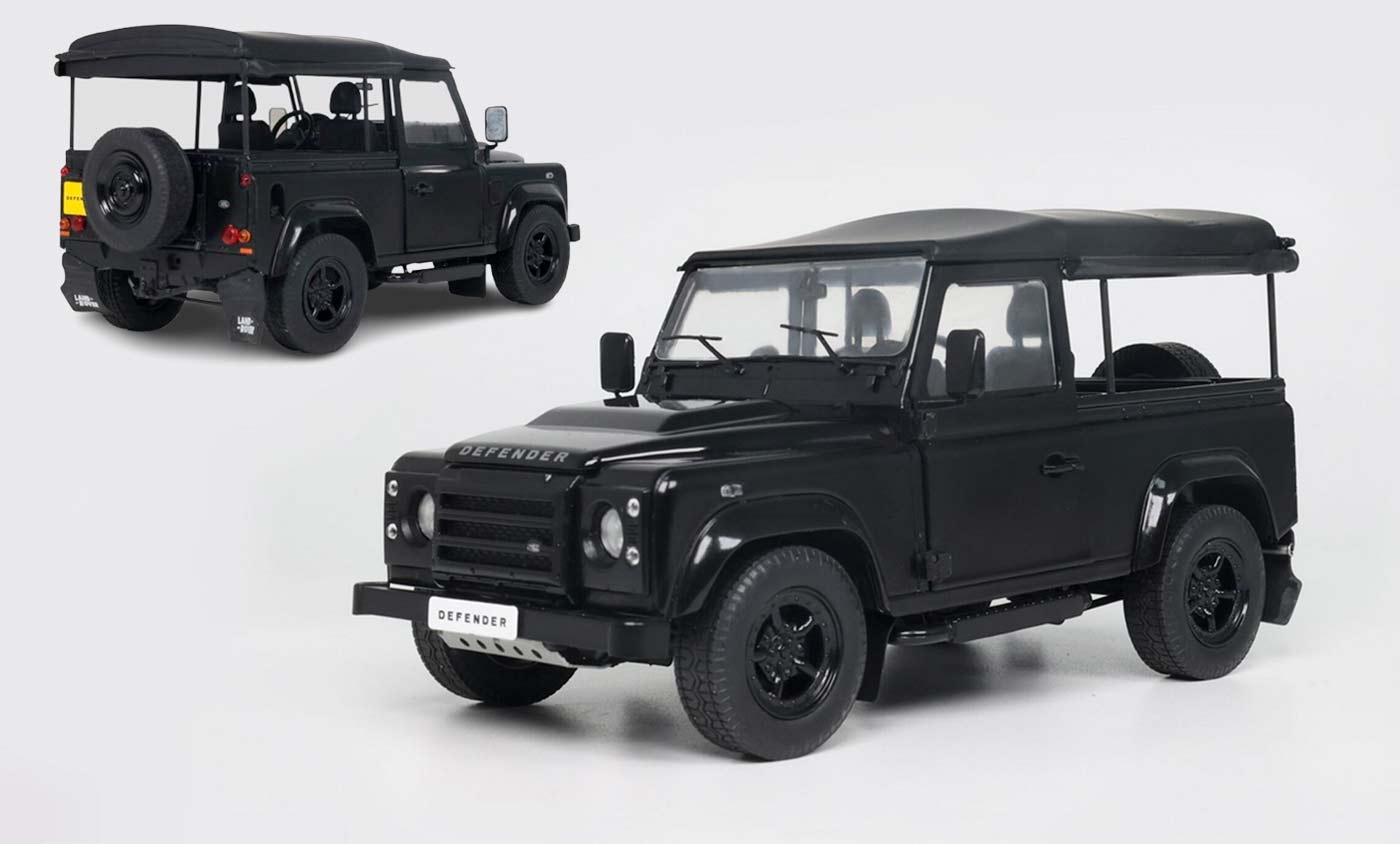 Land Rover Defender de Solido à l'échelle 1/18, de couleur noir